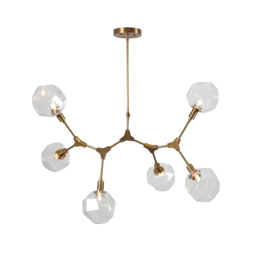Handmade Elegant Lighting 6 - Light modern Brass Sputnik Branch Chandelier