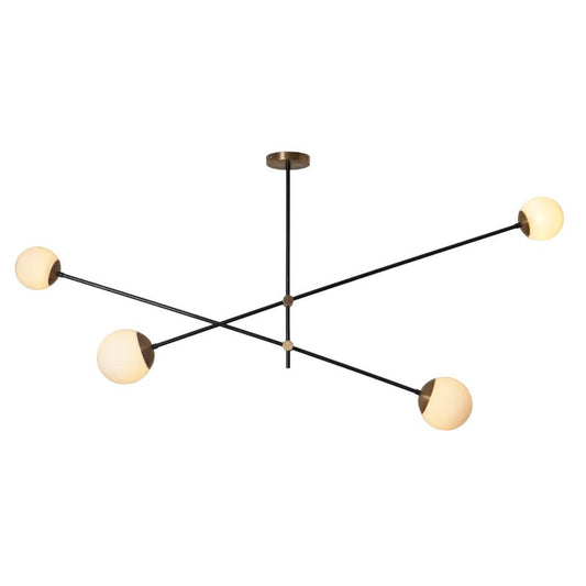 Mid Century Sputnik Four Globe Chandelier Modern Handmade Brass Chandelier Ceiling Light Fixture