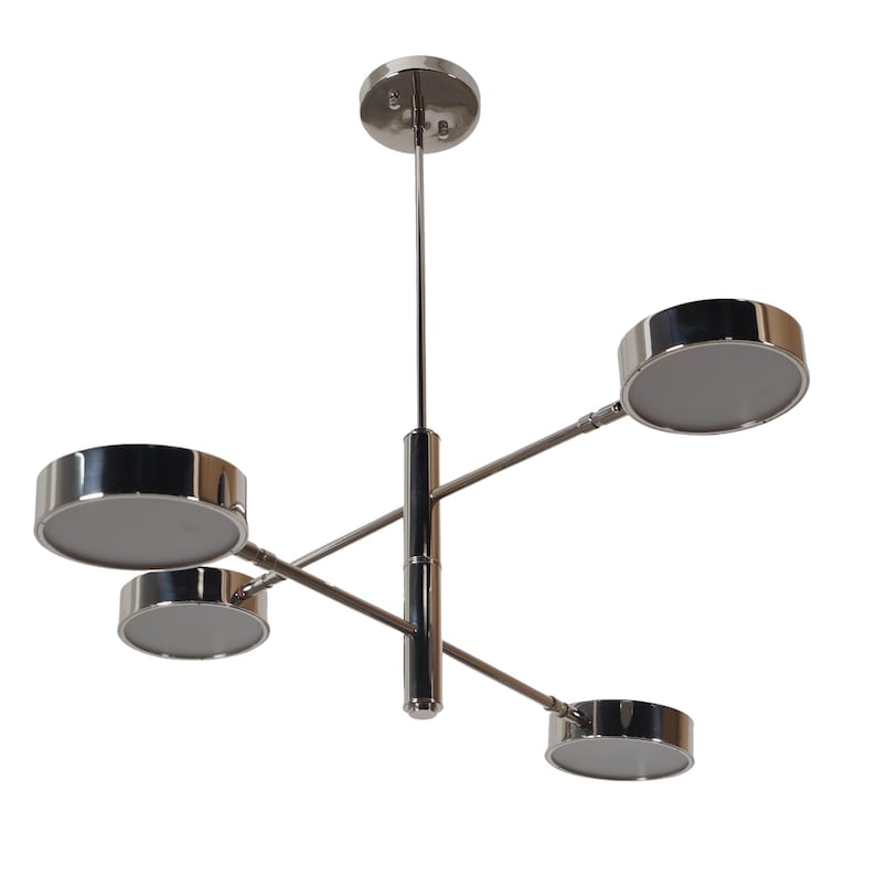 Handmade Brass LED Strip Light Sputnik Starburst Ceiling Chandelier