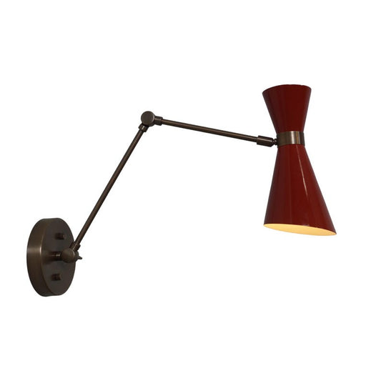 Single Shade Sputnik Pivot Articulated Arm Brass Bedside Wall Lamp Sconce Fixture