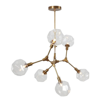 Handmade Elegant Lighting 6 - Light modern Brass Sputnik Branch Chandelier