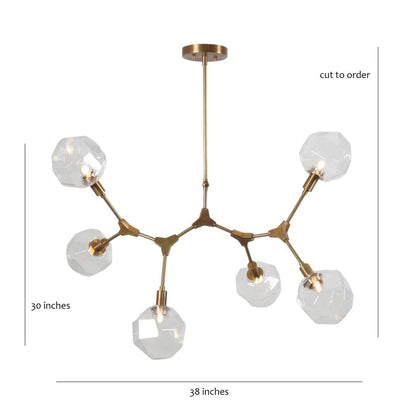 Handmade Elegant Lighting 6 - Light modern Brass Sputnik Branch Chandelier