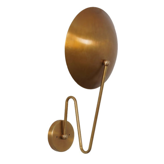 Single Light Disk Shade Sputnik Brass Wall Lamp Beside Wall Sconce