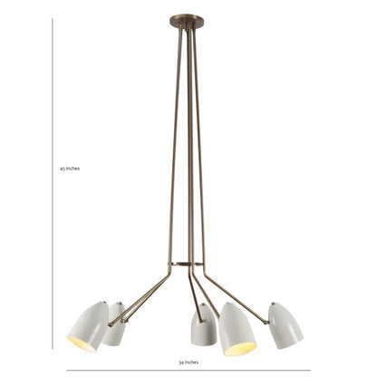 Five Arm Light Sputnik Chandelier Light Fixture Handmade Brass Flush Mount