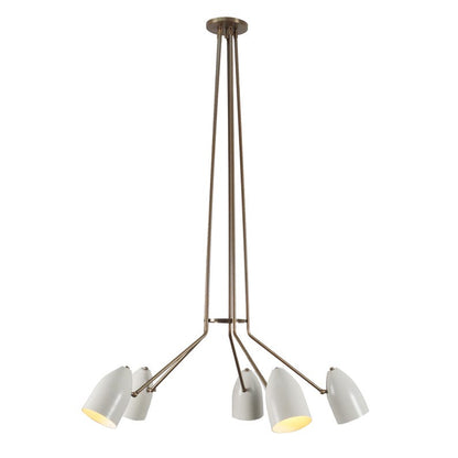 Five Arm Light Sputnik Chandelier Light Fixture Handmade Brass Flush Mount