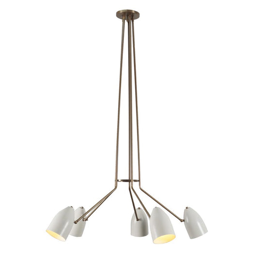 Five Arm Light Sputnik Chandelier Light Fixture Handmade Brass Flush Mount
