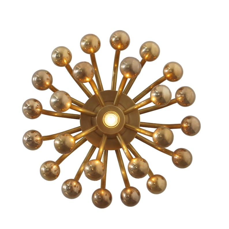 Handmade Mid Century Style Brass Pistillo Wall Sconce Wall Lamp Sculpture Pistillo Sconce