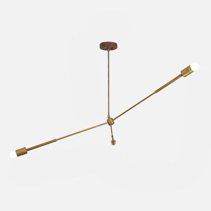 Three Arm Light Linear Chandelier Modern Handmade Brass Chandelier Ceiling Light Fixture
