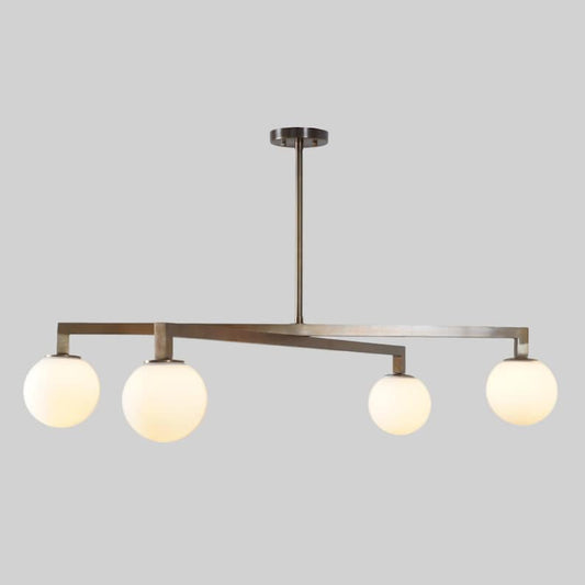 Stilnovo Style Four Light Glass Globe Light Shade Sputnik Starburst Ceiling Pendant Chandelier Light Fixture