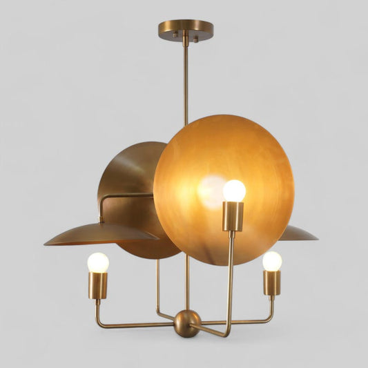 4 Light Mid Century Brass Sputnik Light Fixture Modern Raw Brass Sputnik chandelier Pendant