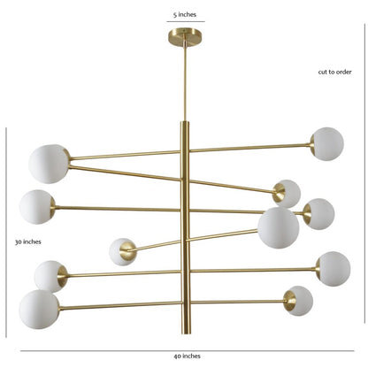 Handmade 12 Glass Globe Light Shade Sputnik Starburst Ceiling Pendant Chandelier Light Fixture