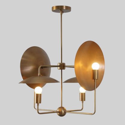 4 Light Mid Century Brass Sputnik Light Fixture Modern Raw Brass Sputnik chandelier Pendant