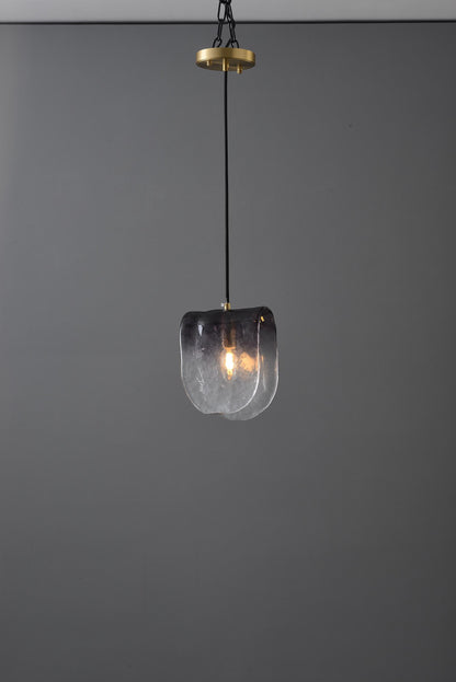 Classic Contemporary Copper and Glass Chandelier | Modern Copper Glass Pendant Light, Artistic Crystal Fixture, and Stylish Vintage Lighting