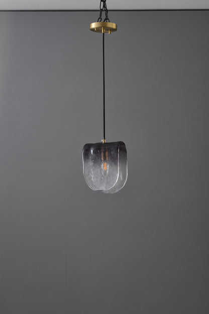 Classic Contemporary Copper and Glass Chandelier | Modern Copper Glass Pendant Light, Artistic Crystal Fixture, and Stylish Vintage Lighting