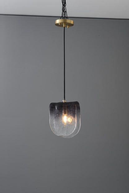 Classic Contemporary Copper and Glass Chandelier | Modern Copper Glass Pendant Light, Artistic Crystal Fixture, and Stylish Vintage Lighting