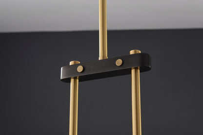 Modern Copper and Black Chandelier | Elegant Copper Chandelier with Glass Accents