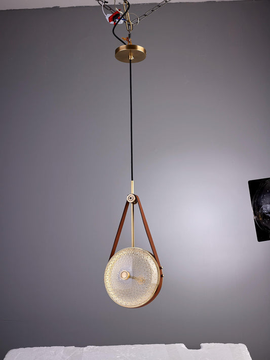 Contemporary Brown Chandelier with Copper and Glass Accents-Elegant Lighting for Modern Spaces