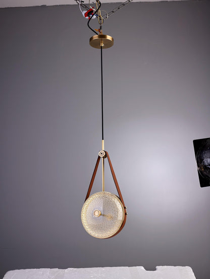 Contemporary Brown Chandelier with Copper and Glass Accents-Elegant Lighting for Modern Spaces