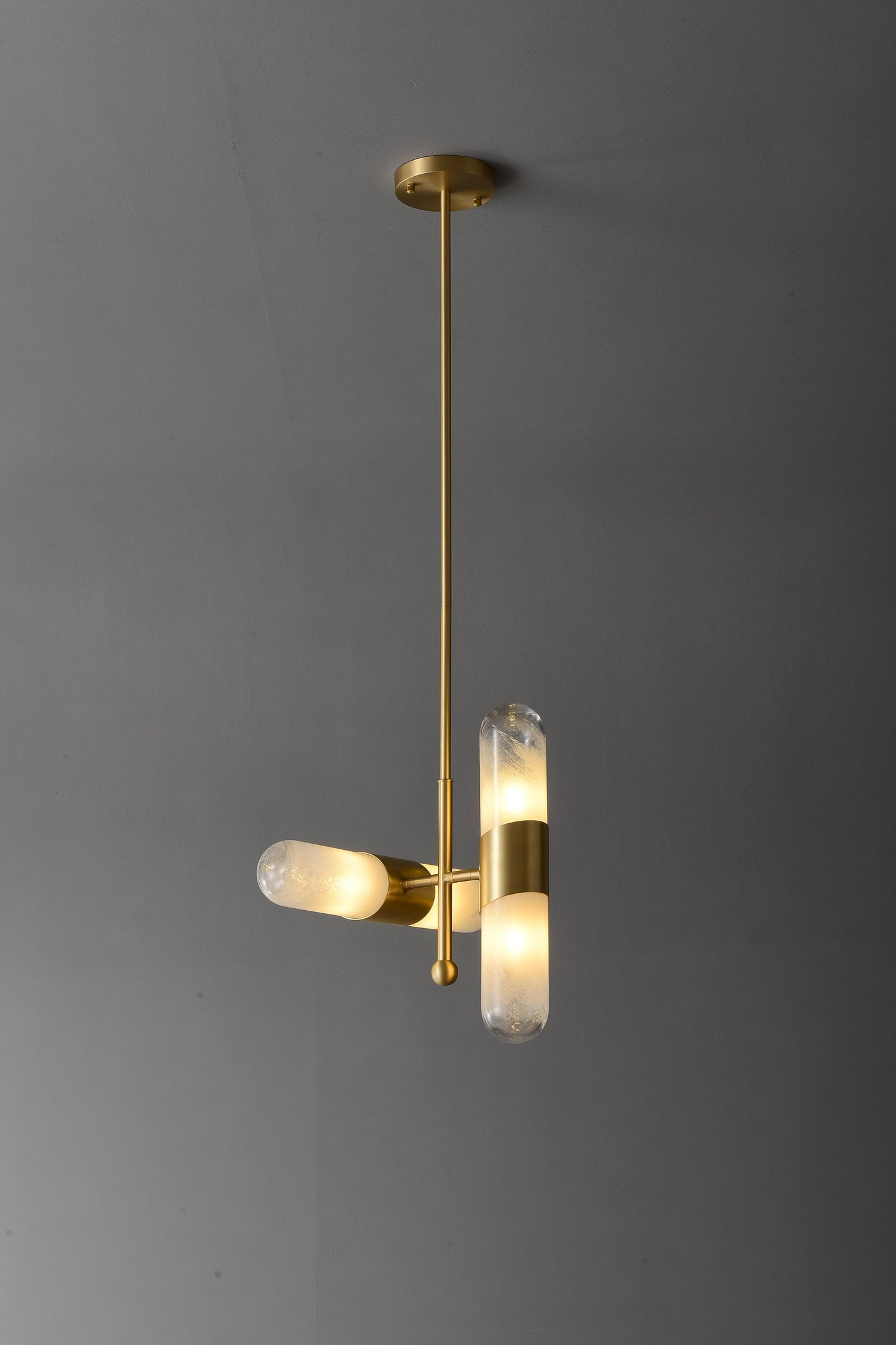 High-End Modern Brass and Copper Chandelier | Custom Glass Lighting Fixture for Stylish Interiors