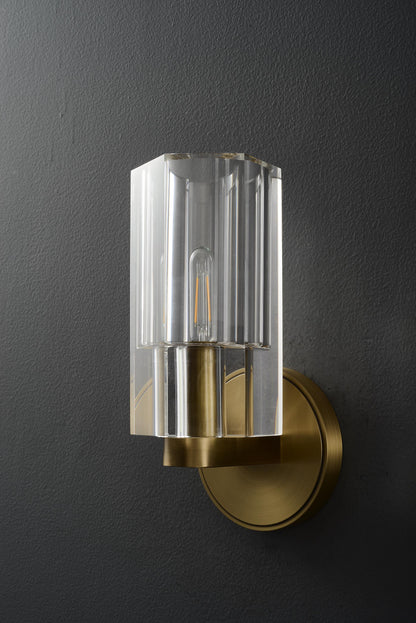 Handcrafted Vintage Bronze Copper and K9 Crystal Wall Lamp – Modern Luxury Lighting Fixture