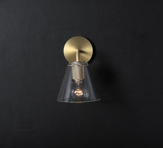 Elegant Copper Wall Light with Glass Lamp Shade – Modern Lighting Fixture