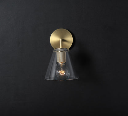 Elegant Copper Wall Light with Glass Lamp Shade – Modern Lighting Fixture