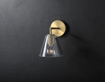 Elegant Copper Wall Light with Glass Lamp Shade – Modern Lighting Fixture