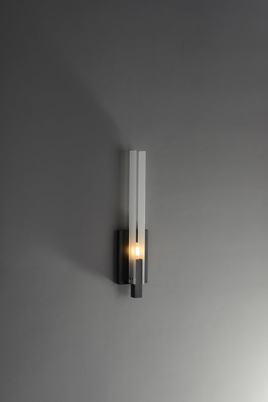 Modern Sconce Brass Black Wall Lamp Copper and Glass Design