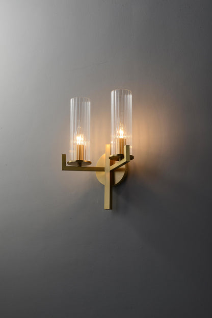 Modern and Vintage Copper and Glass Wall Light |  Industrial Copper Wall Sconce for Contemporary and Rustic Decor
