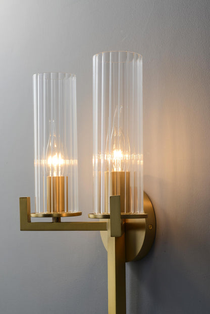 Modern and Vintage Copper and Glass Wall Light |  Industrial Copper Wall Sconce for Contemporary and Rustic Decor