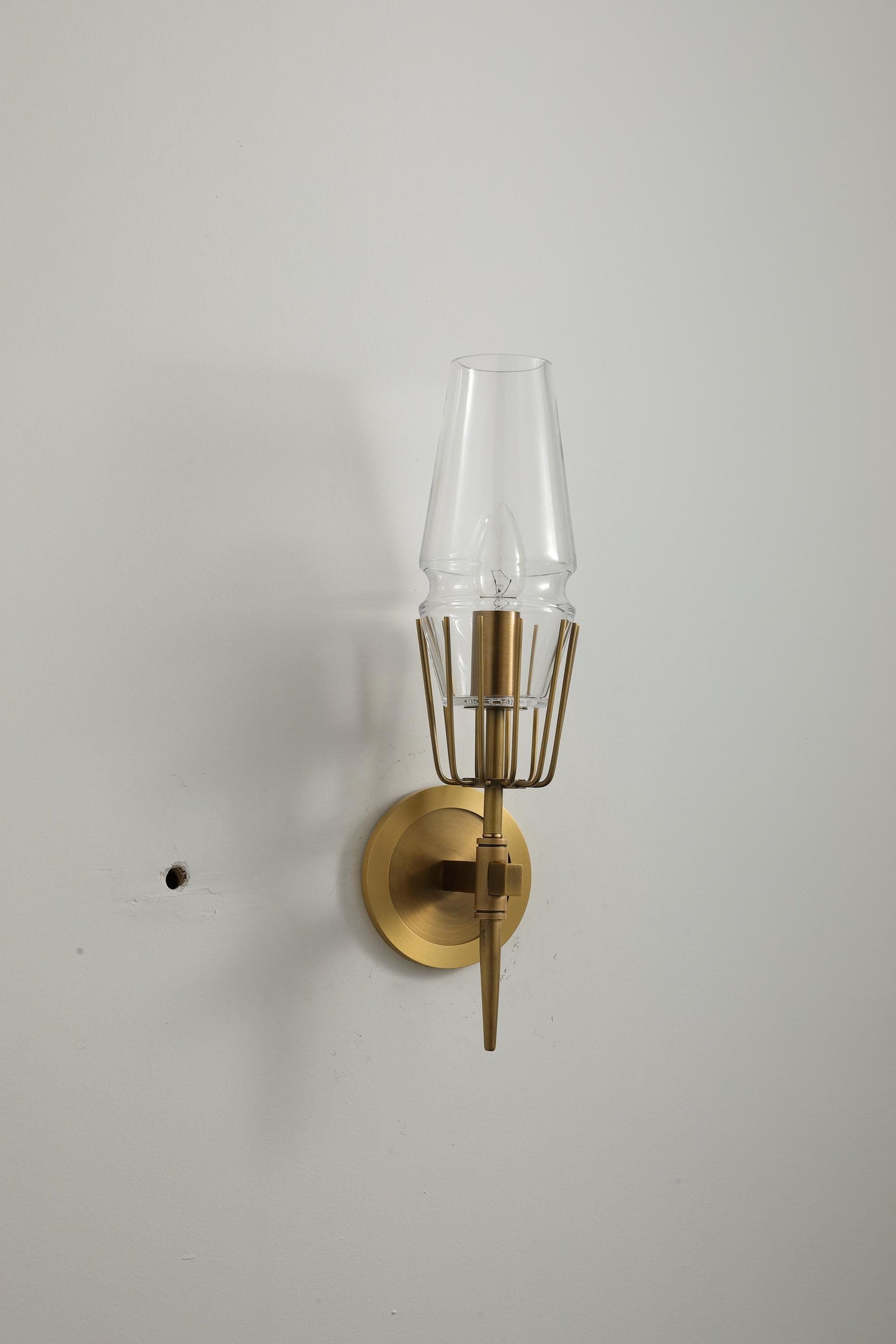 Contemporary Bronze Wall Lamp Copper and Glass Lamp – Stylish Vintage Bronze Finish Lighting Copper Glass Elements