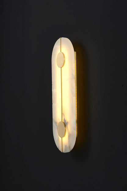 White Marble Vintage Brass Wall Sconce Mid-Century Light Fixture