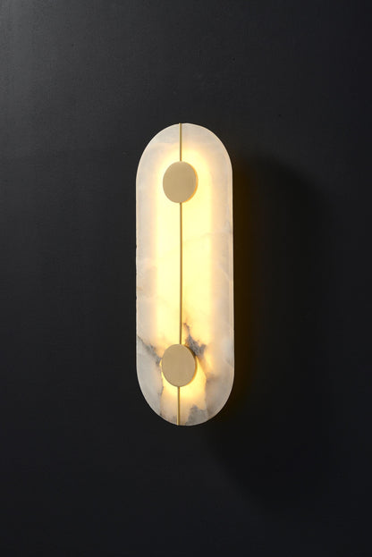 White Marble Vintage Brass Wall Sconce Mid-Century Light Fixture