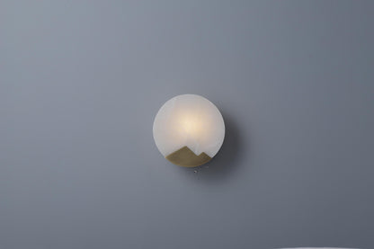 Mid-Century Marble Wall Sconce Brass Copper Wall Lamp Light Fixture