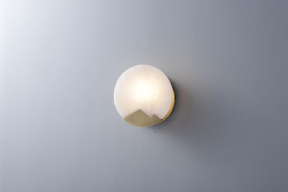 Mid-Century Marble Wall Sconce Brass Copper Wall Lamp Light Fixture
