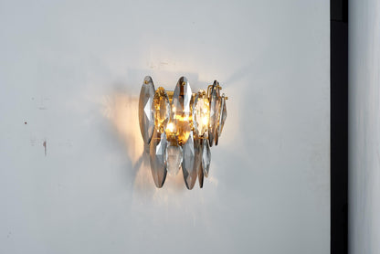 Electroplated Copper Wall Lamp K9 Crystal, Clear Light Handmade Hardware | Luxury Crystal | Copper Wall Sconce for Modern Interiors