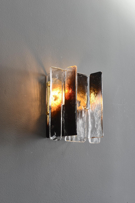 Art-Deco Copper Wall Lamp with Glass Shade | Modern Copper Wall Light Fixture