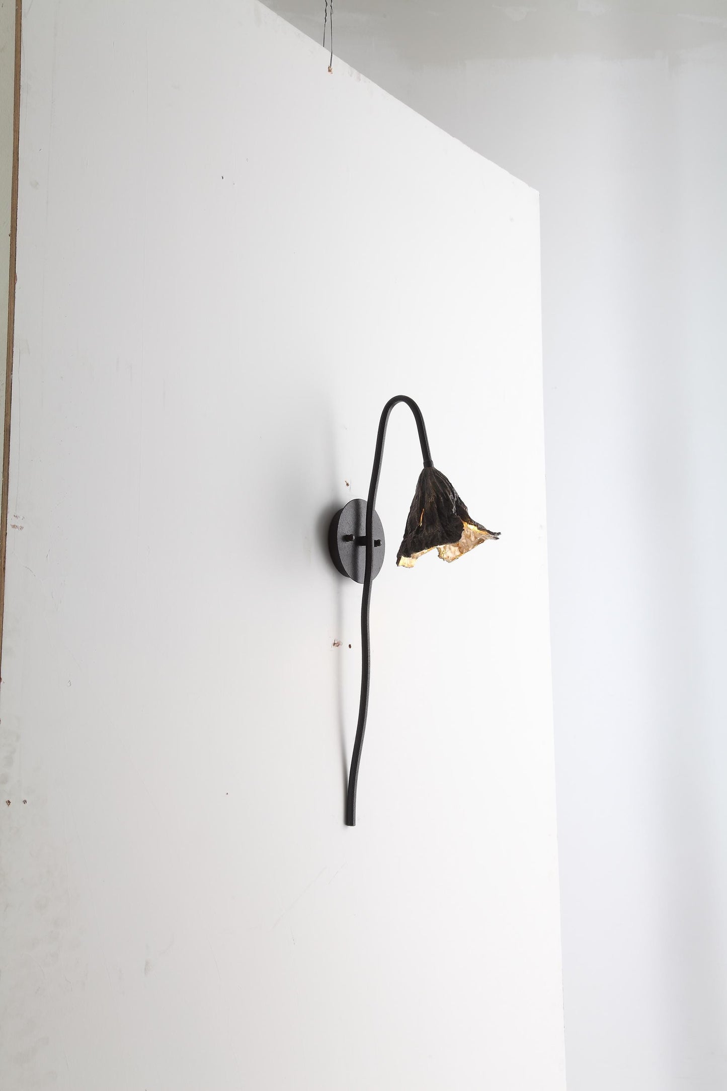 Vintage Copper, Iron, and Glass Wall Lamp – Elegant Brass Sconce for Timeless Interiors