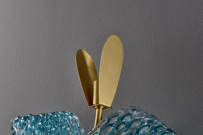 Vintage Sconce Blue Copper+Glass Wall Lamp