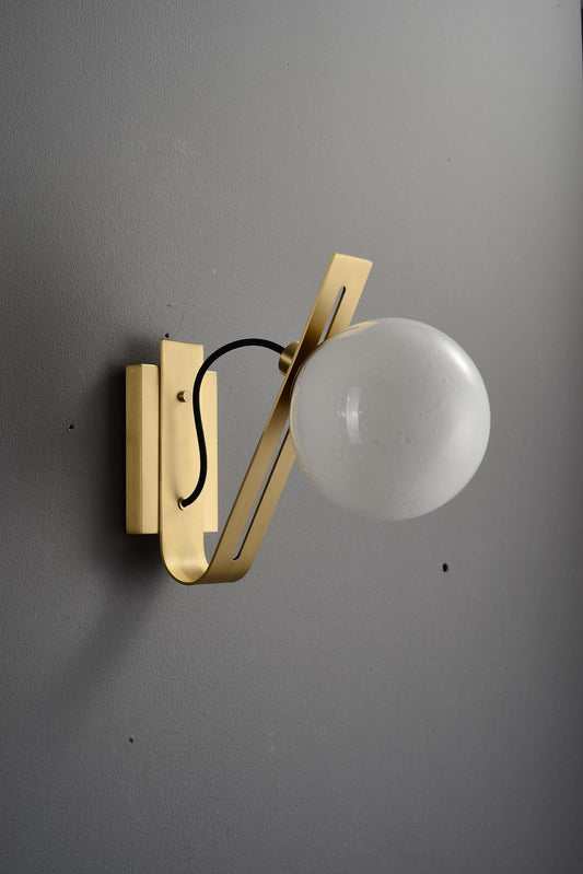 Trendy Black and Copper Wall Sconce | Elegant Copper and Glass Wall Light for Modern Spaces