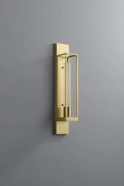 Vintage Copper Wall Sconce | Contemporary Glass and Copper Wall Lamp, Industrial Art Deco Sconce