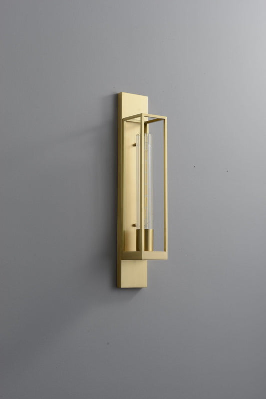 Vintage Copper Wall Sconce | Contemporary Glass and Copper Wall Lamp, Industrial Art Deco Sconce