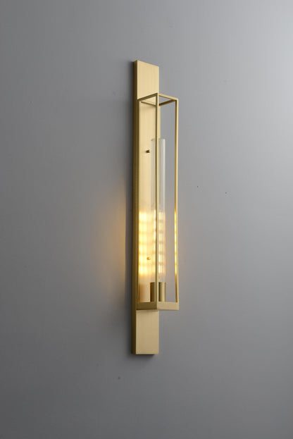 Modern Copper Wall Light Fixture | Stylish Glass and Copper Wall Sconce with Vintage Art Deco Design