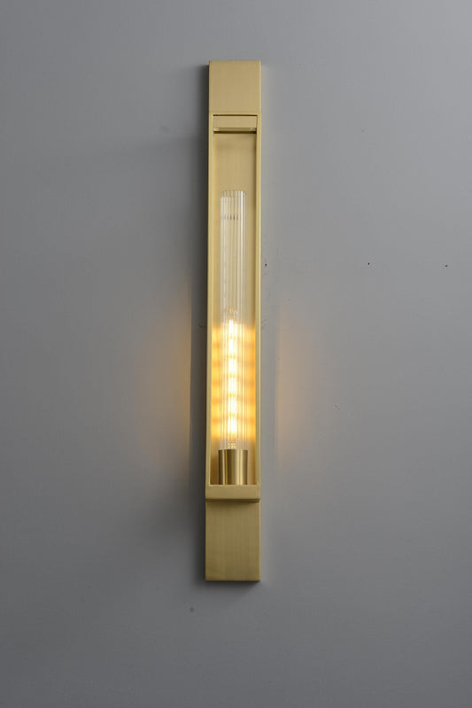Modern Copper Wall Light Fixture | Stylish Glass and Copper Wall Sconce with Vintage Art Deco Design