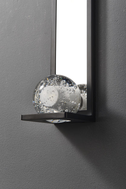 Black Iron and Crystal Wall Lamp | Luxury Black Wall Light Fixture | Contemporary Iron and Crystal Lighting