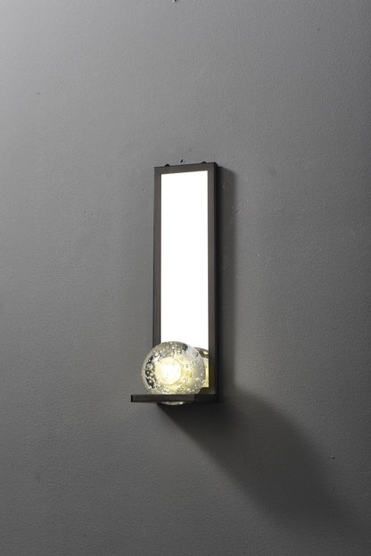 Black Iron and Crystal Wall Lamp | Luxury Black Wall Light Fixture | Contemporary Iron and Crystal Lighting