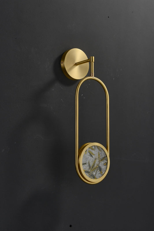 All-Copper Bronze Wall Lighting Fixture with Luxury Stained Glass and Vintage Design
