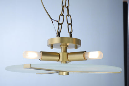 Contemporary Copper and Glass Ceiling Lamp | Designer Pendant Light Fixture with Elegant Industrial Style