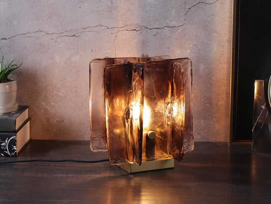 Copper and Glass Table Lamp | Modern Industrial Elegance | Stylish Vintage Copper Glass Desk Lighting