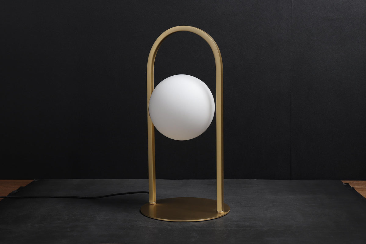 Stylish Modern Copper and Glass Table Lamp | Vintage Accent Lighting for Living Room Decor